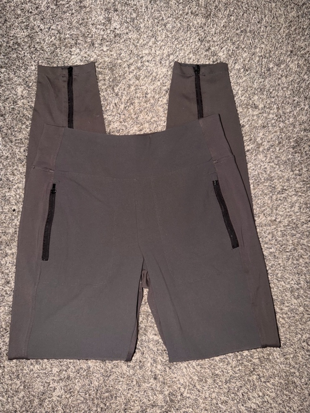 Athleta Charcoal Grey Performance Track Joggers with Ankle Zips